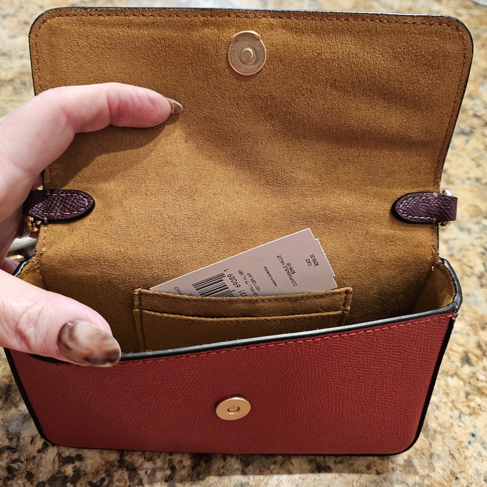 Coach Red and Tan Clutch